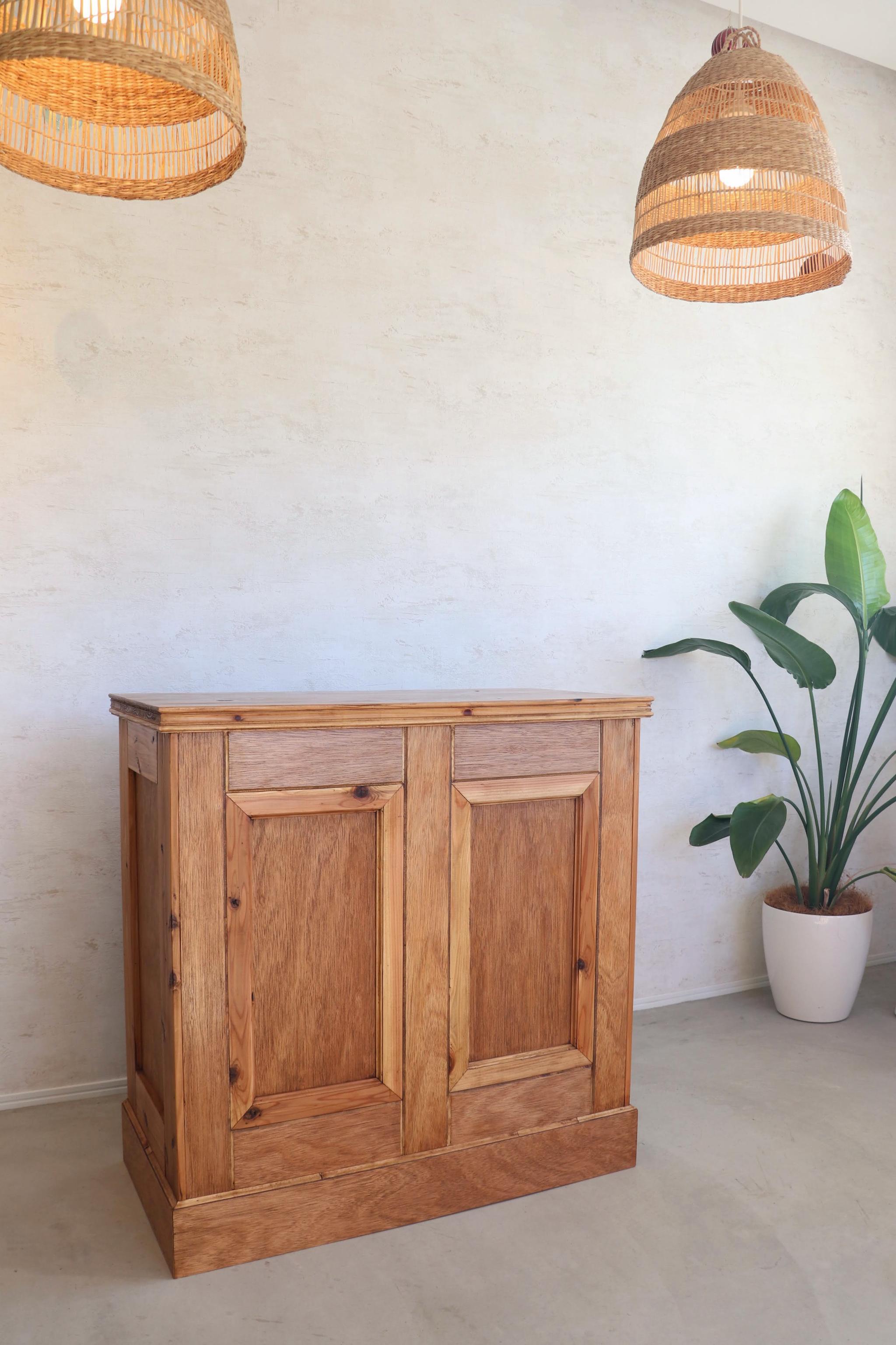 アンティークカウンター レジ台 キャッシャー バーカウンター 受付 サイドテーブル 水槽台 ディスプレイ 店舗什器 | 2枚目